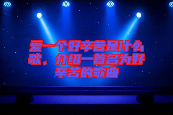 愛一個好辛苦是什么歌，介紹一首名為好辛苦的歌曲