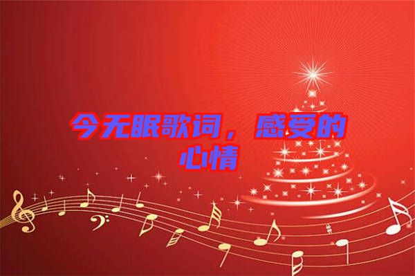 今無眠歌詞，感受的心情