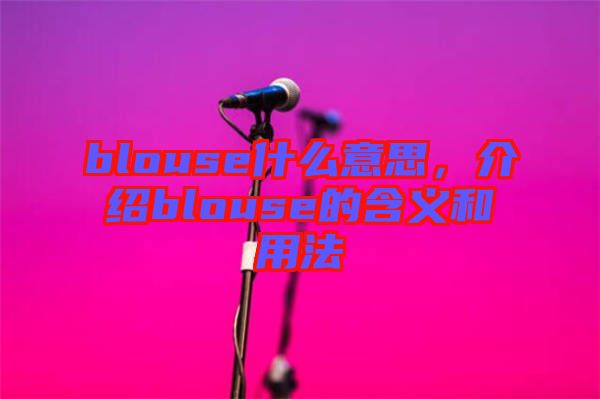 blouse什么意思，介紹blouse的含義和用法
