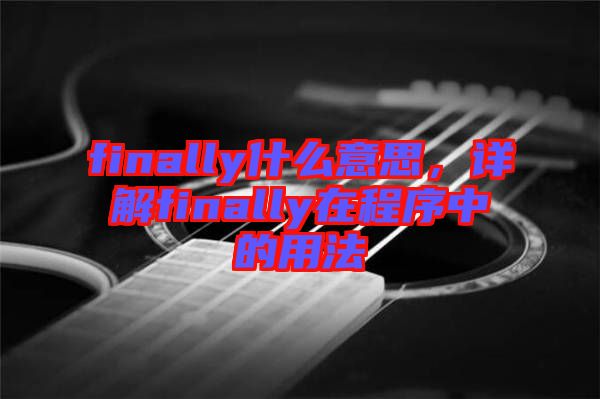 finally什么意思，詳解finally在程序中的用法