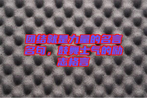 團(tuán)結(jié)就是力量的名言名句，鼓舞士氣的勵(lì)志格言