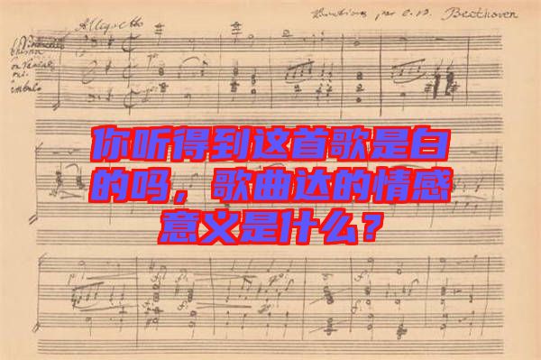 你聽得到這首歌是白的嗎，歌曲達的情感意義是什么？