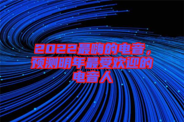 2022最嗨的電音，預測明年最受歡迎的電音人