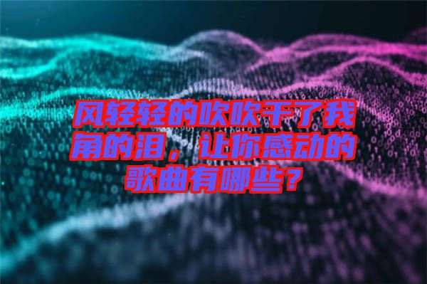 風(fēng)輕輕的吹吹干了我角的淚，讓你感動的歌曲有哪些？