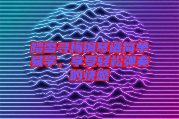 踏雪尋梅鋼琴譜簡單易學，享受輕松彈奏的快感