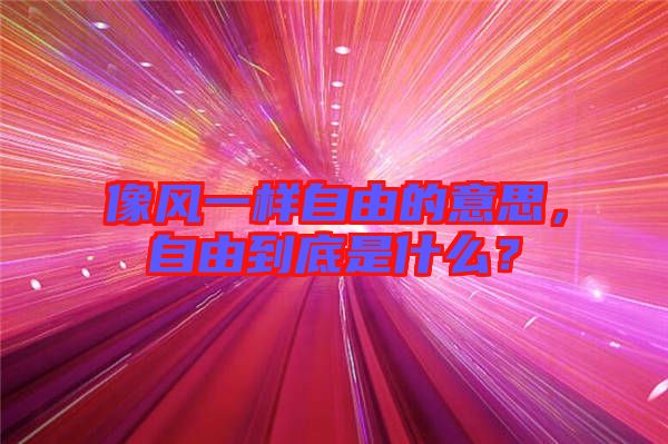 像風一樣自由的意思，自由到底是什么？