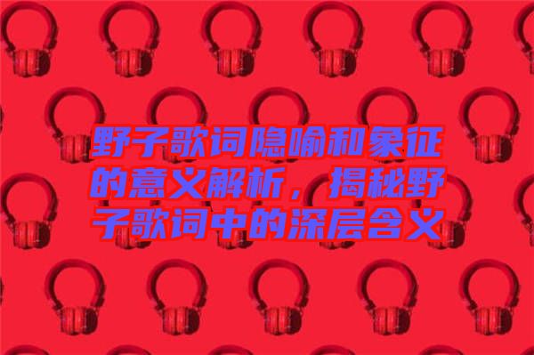 野子歌詞隱喻和象征的意義解析，揭秘野子歌詞中的深層含義