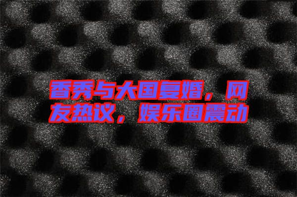 香秀與大國復婚，網(wǎng)友熱議，娛樂圈震動