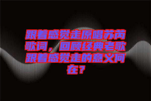 跟著感覺走原唱蘇芮歌詞，回顧經(jīng)典老歌跟著感覺走的意義何在？