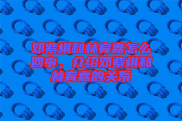 鄧紫棋和林宥嘉怎么回事，介紹鄧紫棋和林宥嘉的關(guān)系