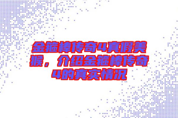 金箍棒傳奇4真假美猴，介紹金箍棒傳奇4的真實情況