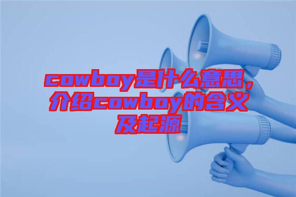cowboy是什么意思，介紹cowboy的含義及起源