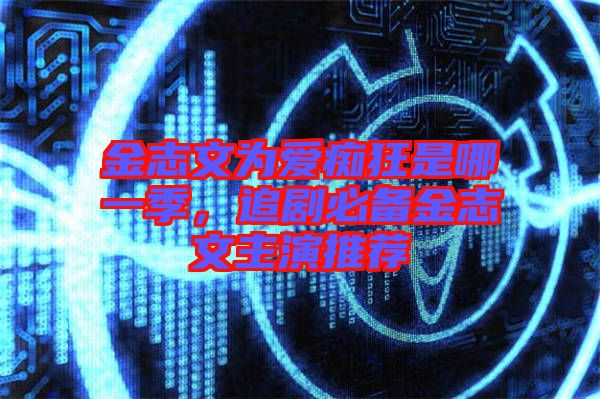 金志文為愛癡狂是哪一季，追劇必備金志文主演推薦